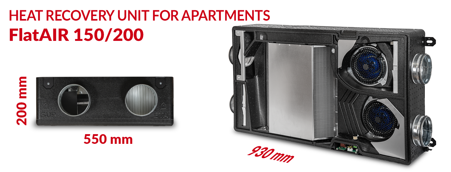 Heat recovery unit for apartments FlatAIR 150/200